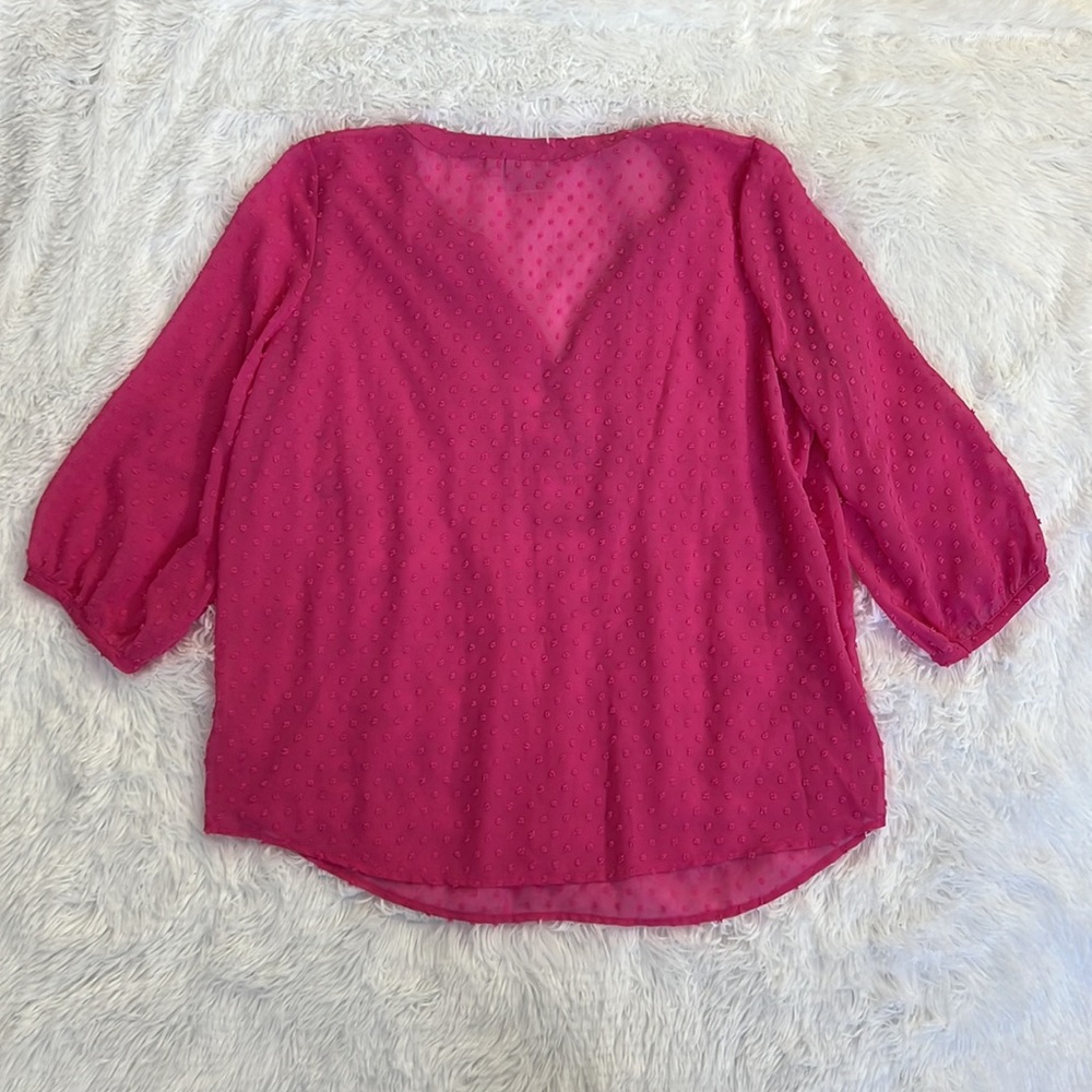St Johns Bay NWT! Sheer Boho Pintuck Blouse - Picture 3 of 6